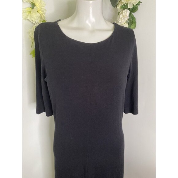 Diane Von Furstenberg Women Scoop Neck Short Sleeve Midi Dress Black Size Large - Picture 7 of 16